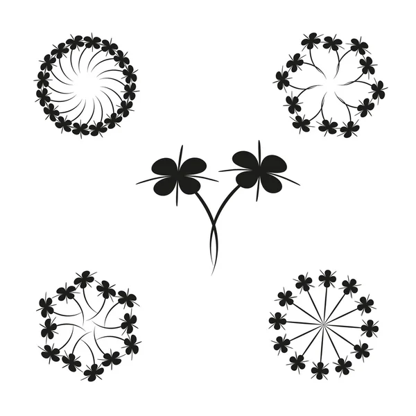 Conjunto de elementos vectoriales para diseño-espiral, flores — Vector de stock