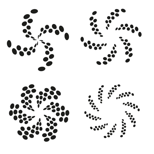 Conjunto de elementos vectoriales para diseño-espiral, flores — Archivo Imágenes Vectoriales