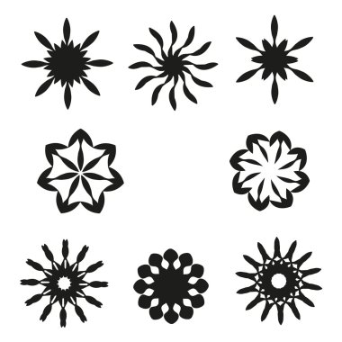 Tasarım-sarmal, çiçekler için vektör öğeleri kümesi