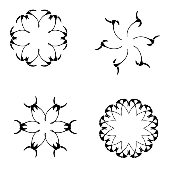 Conjunto de elementos vectoriales para diseño-espiral, flores — Vector de stock