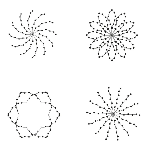 Conjunto de elementos vectoriales para diseño-espiral, flores — Vector de stock