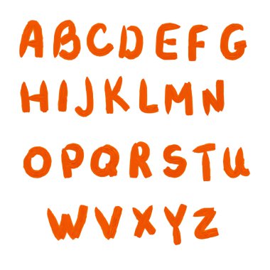 Bir yağlı boya tarafından çizilmiş alfabesi