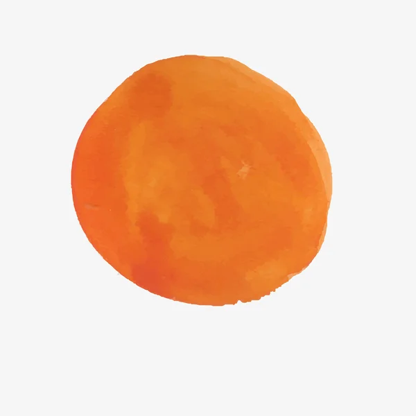 Orangefarbener Aquarellkreis, Vektor-Gestaltungselement — Stockvektor