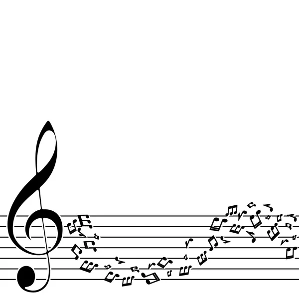Notalarla soyut müzik arkaplanı — Stok Vektör