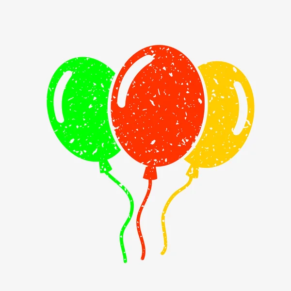 Tres globos brillantes, salpicados de finas migajas blancas — Vector de stock