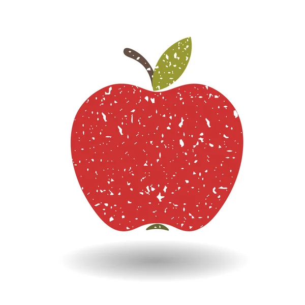 Pomme rouge plate, couverte de sable blanc — Image vectorielle