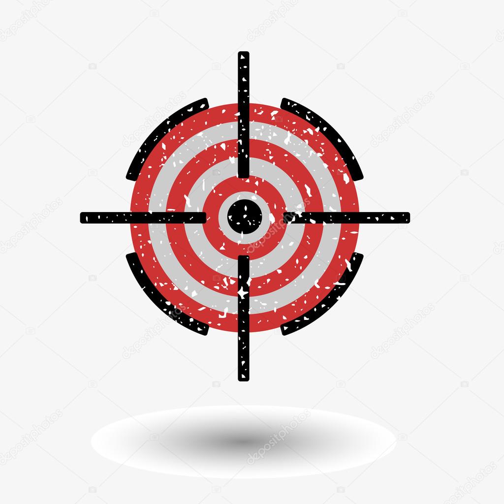 The image of the target, covered in white grit