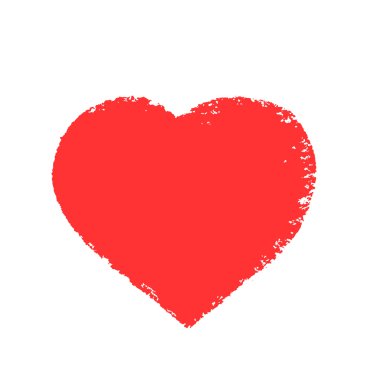 Kalp, dikkatsizce kağıt üzerinde boya ile boyanmış