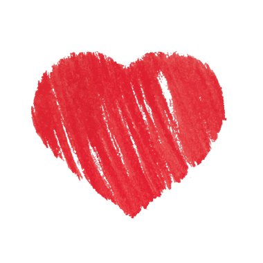 Kalp, dikkatsizce kağıt üzerinde boya ile boyanmış