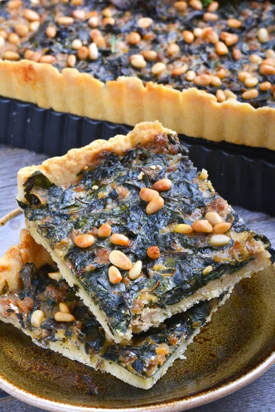 Tart with chard and minced — Stock Photo, Image