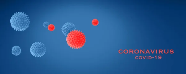 Concepto Coronavirus Covid Ilustración Sobre Fondo Azul Clásico Con Espacio —  Fotos de Stock