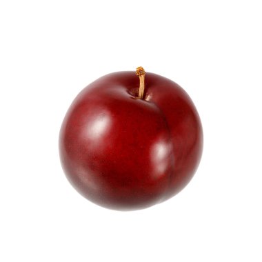 Taze olgun mor erik beyaz arkaplanda izole edilmiş.