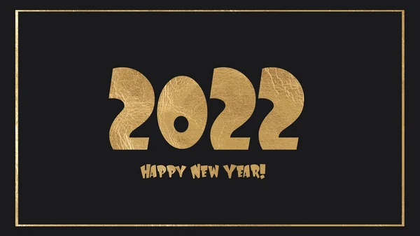 Cracked Vintage Golden Color Textured Text 2022 Happy New Year — Stockfoto