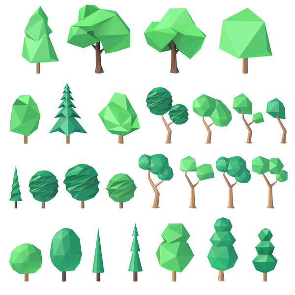 Большой набор многоугольных деревьев
