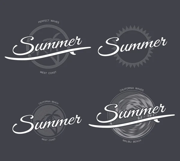 Conjunto de emblemas de verão — Vetor de Stock
