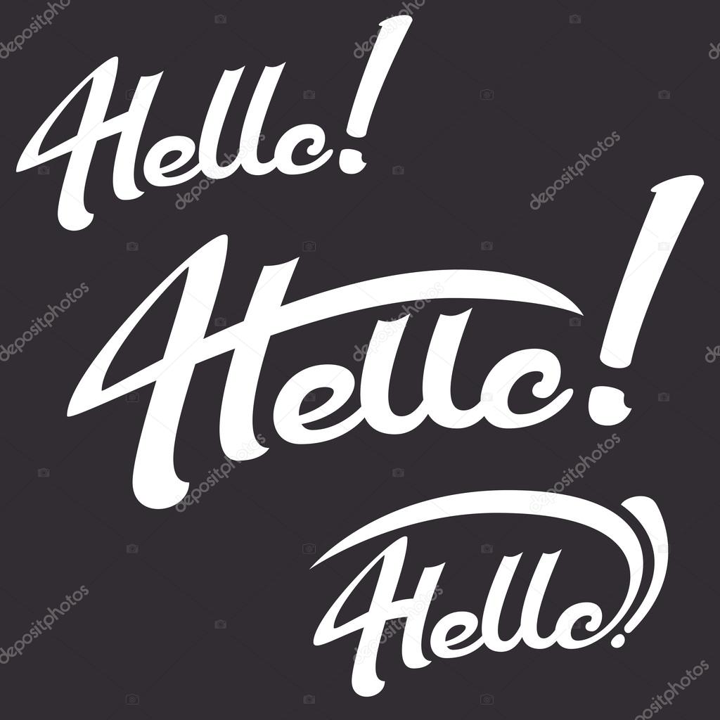 Hello lettering set Stock Vector by ©IlyaF 105268848