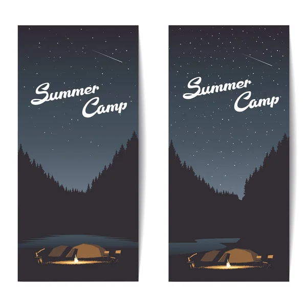 Summer camp banners — Stock Vector