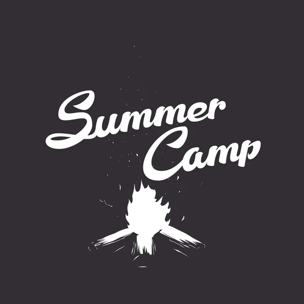 여름 캠프와 엠 블 럼 — 스톡 벡터