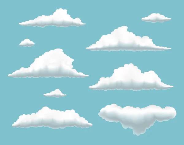 Volumetrische wolken collectie — Stockvector