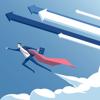 İşadamı Süpermen illüstrasyon