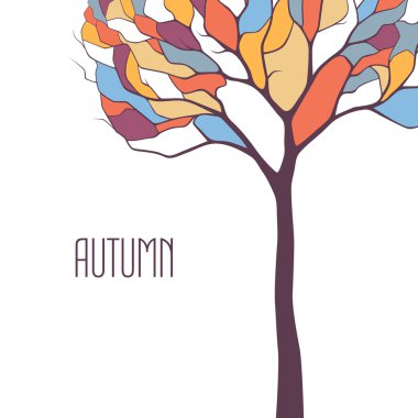 vektör sonbahar ağacı