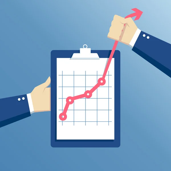 Business Hand und Diagramm — Stockvektor