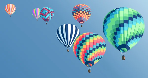 Globos multicolores de aire caliente — Vector de stock