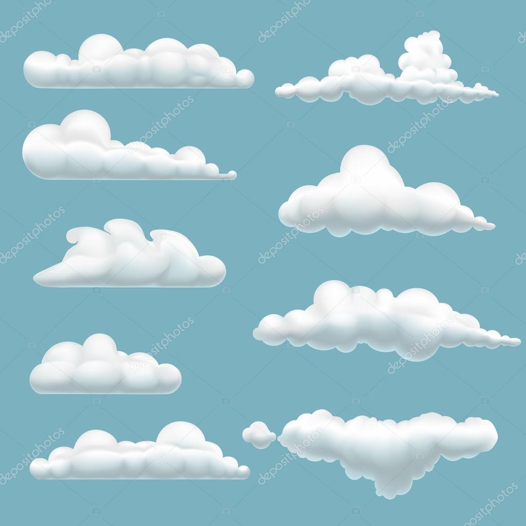 Set of cartoon clouds