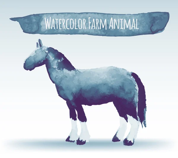 Caballo acuarela — Vector de stock