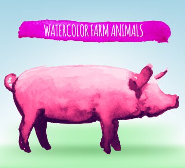 Watercolor Pig Free Vector Eps Cdr Ai Svg Vector Illustration Graphic Art