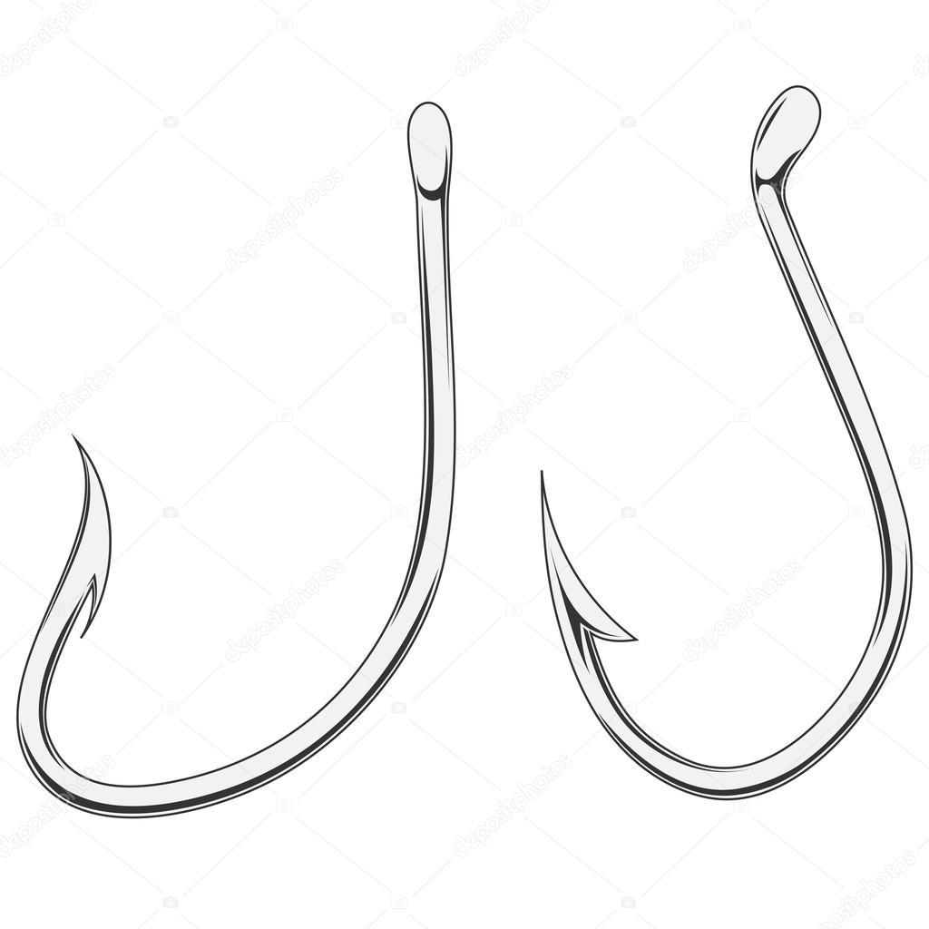 two fishing hooks
