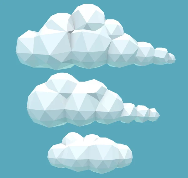Многоугольные объемные облака — стоковый вектор