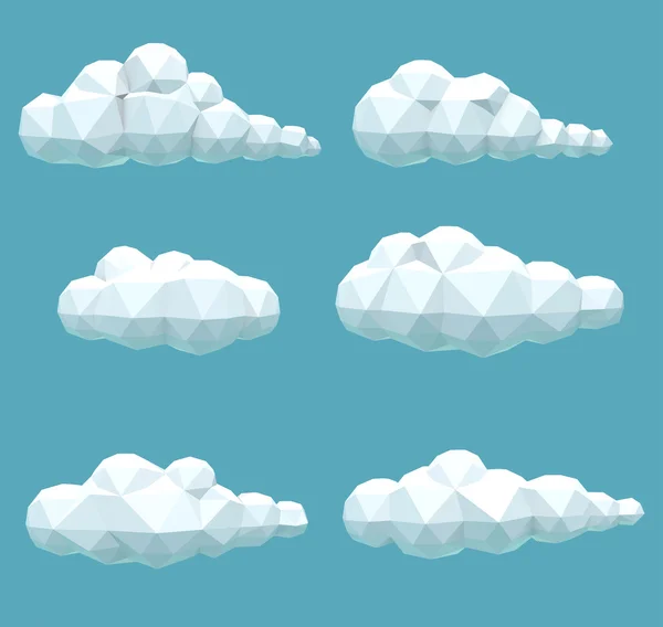 Définir les nuages volumétriques polygonaux — Image vectorielle