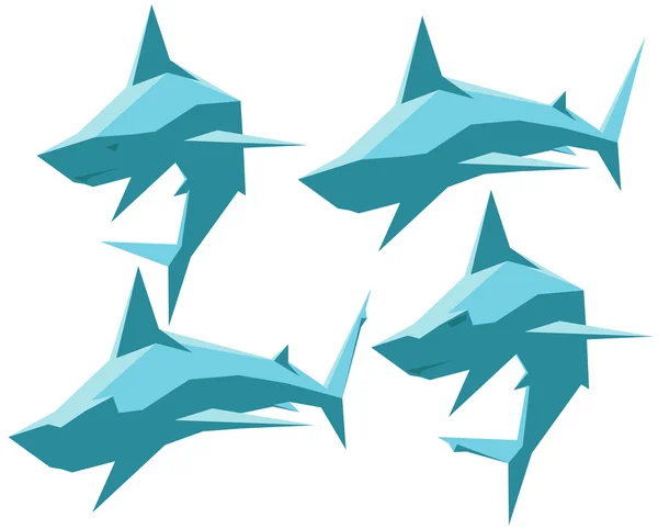 Set of sharks — Stock Vector