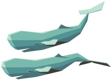 Sperm whale set clipart