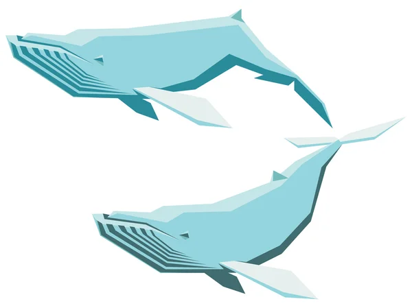 Conjunto de baleias jubarte — Vetor de Stock