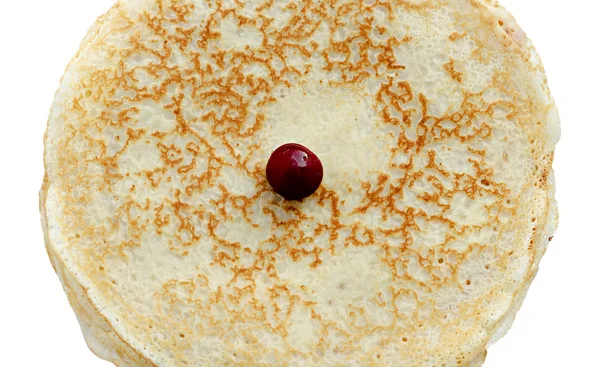 Pannenkoeken met kersen close-up — Stockfoto