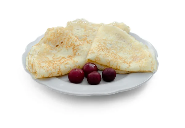 Pannenkoeken met kersen — Stockfoto