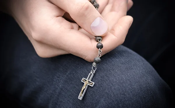 Cross is in a hand — Stock Photo, Image