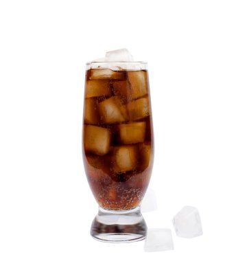 Buzlu bir bardak kola. 