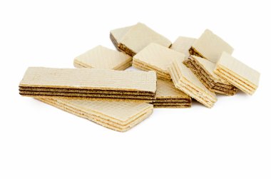 Beyaz arkaplanda gofretler