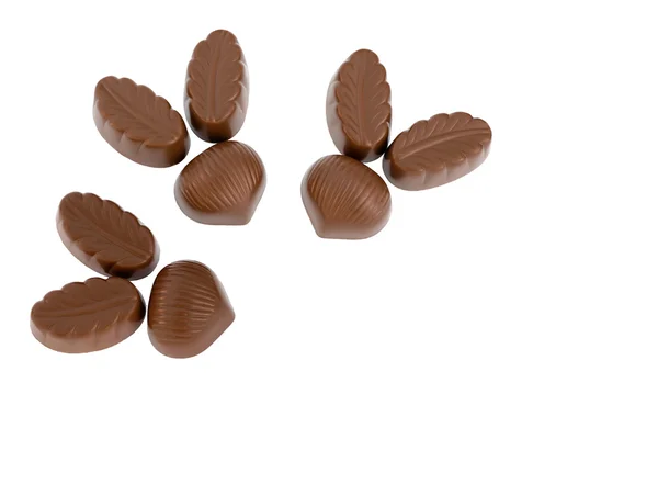 Chocolates on a white background — Stock Photo, Image