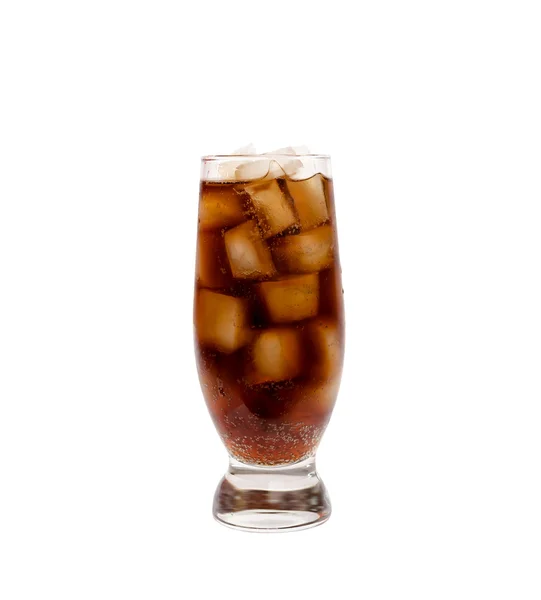 Cola-Glas mit Eiswürfeln — Stockfoto