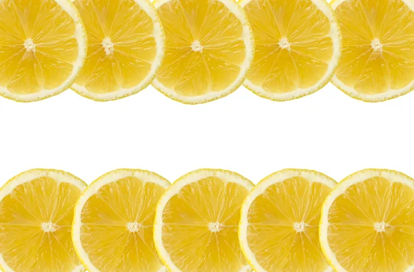 Segmenti di limone su sfondo bianco — Foto Stock