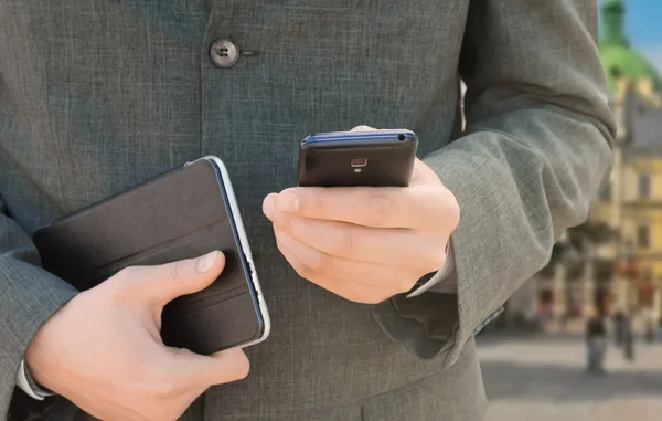 Businessman calls by telephone — Stock Photo, Image