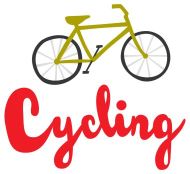 Tipografi bisiklet ile Bisiklete binme