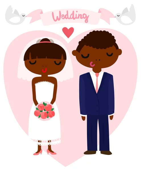 Novia y novio imagen de la boda — Vector de stock