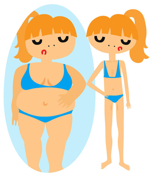 Девушка с проблемами с изображением тела
