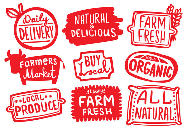 Organic and Natural Farm Produce Stickers