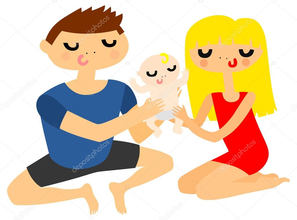 Young Parents holding Newborn Baby